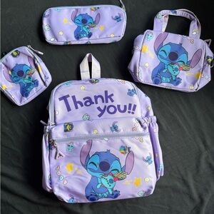 Stitch Kids Backpack and Accessories Set - Purple